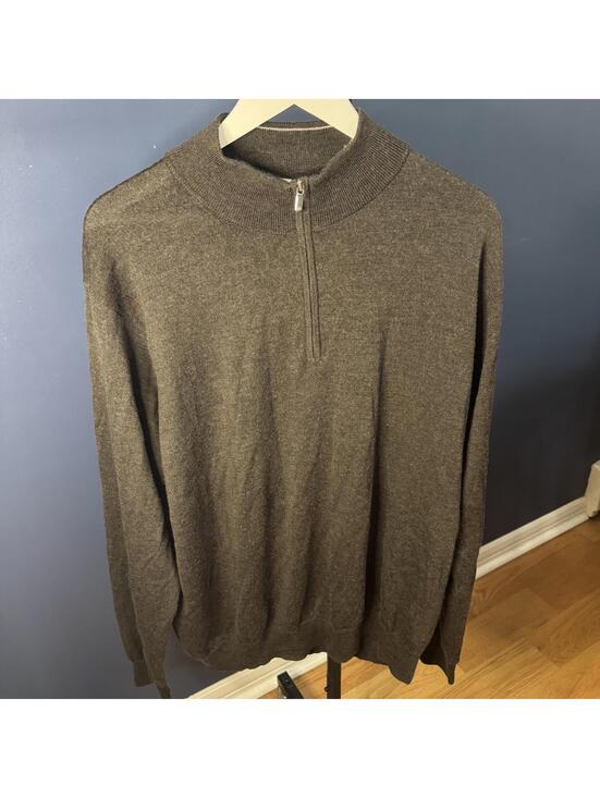 Peter Millar Other - Peter Millar Merino Wool Quarter Zip Brown Sweater XXL Golf Knit Pullover
